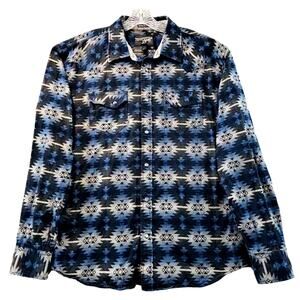 Moonshine‎ Spirit Western Snap Shirt Mens L Blue Southwest Regular Brad Paisley